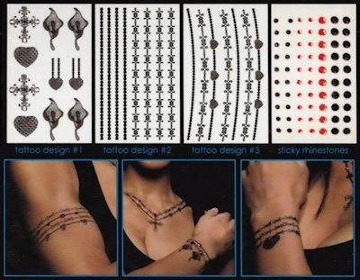 Maccabi Art Temporary Tattoo-Crystal Cross/Lily Jewelry 11584