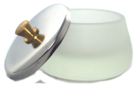 Glass Dappen Dish with Stainless Steel Lid