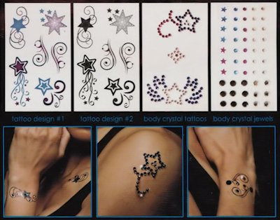 Maccabi Art Temporary Tattoo-Crystal Stars 11551