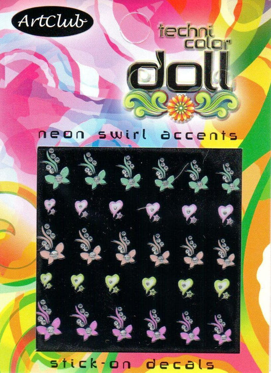 Art Club Technicolor Doll Neon Swirl Accents Decal