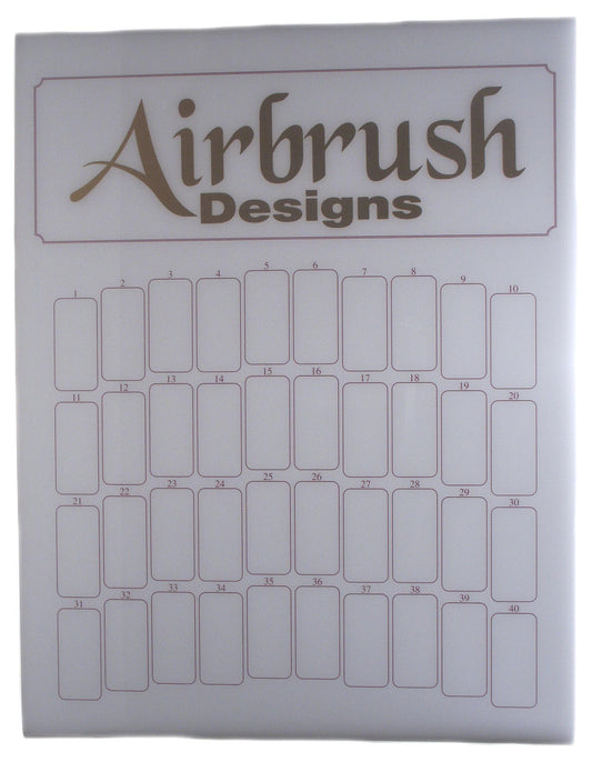 Airbrush Design Counter Top Display Gold Lettering-Holds 40 Design