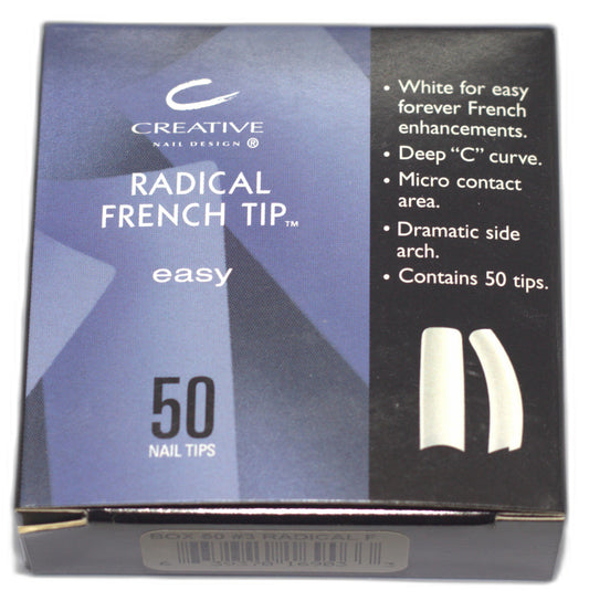 Creative Radical French Tips White Size 3 50 tips/box