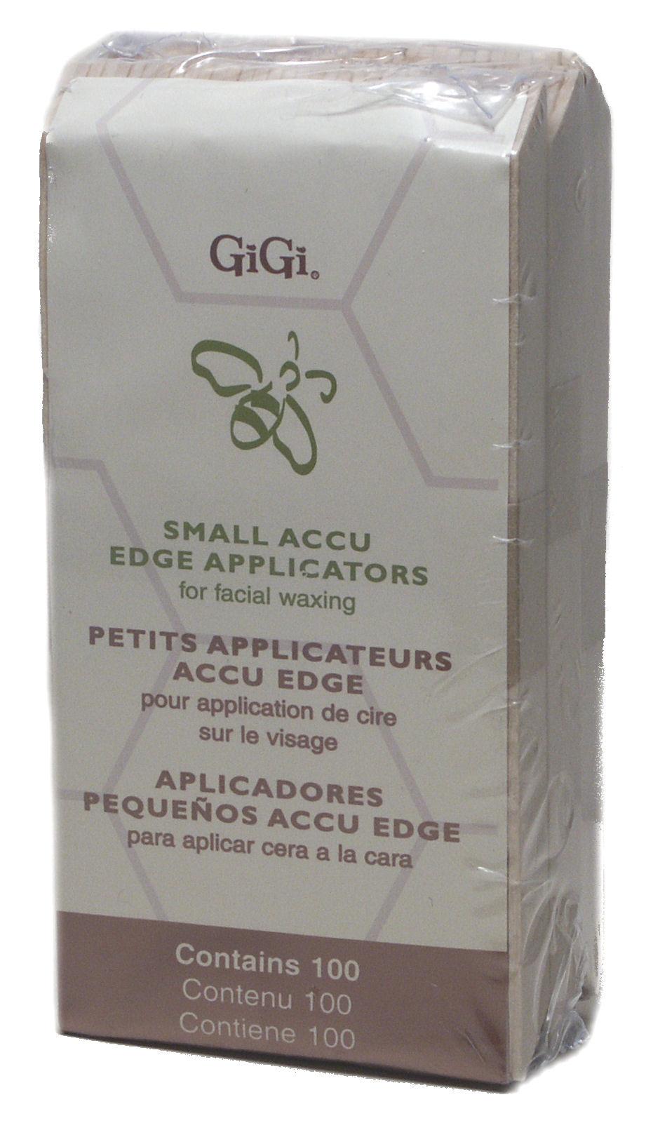 Packaging of GiGi small accu edge applicators for facial waxing.