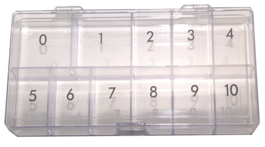 Nail Tip Box Clear Large 11 Compartments Numbered 0-10